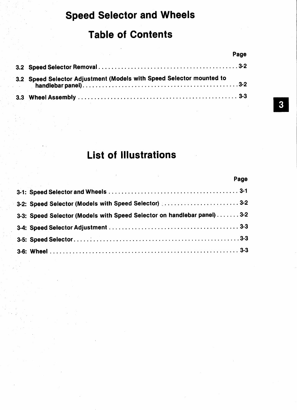 Speed selector and wheels table of contents, List of illustrations | Ariens 932 Series User Manual | Page 15 / 61