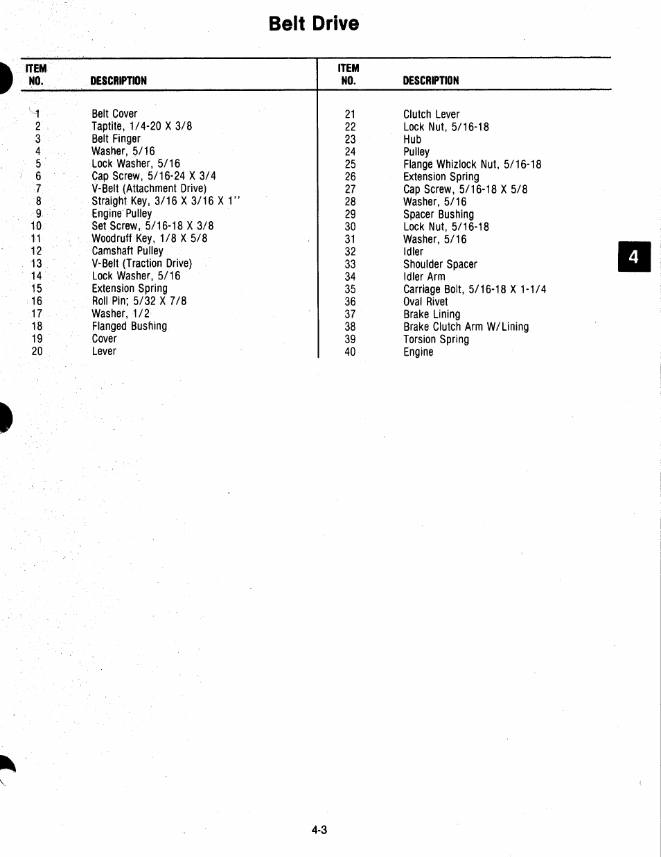 Belt drive | Ariens 932 Series User Manual | Page 22 / 61