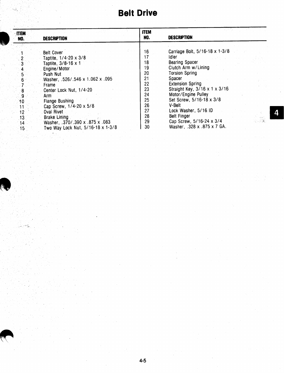 Belt drive | Ariens 932 Series User Manual | Page 24 / 61