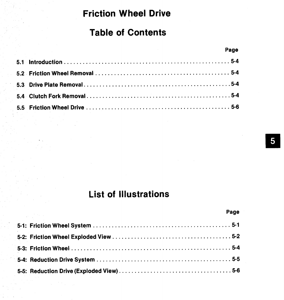 Friction wheel drive table of contents, List of illustrations | Ariens 932 Series User Manual | Page 27 / 61