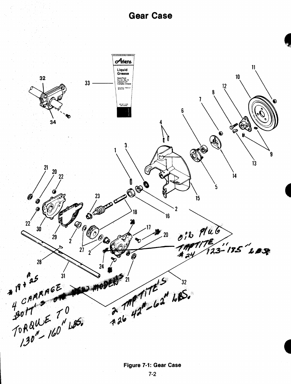 Gear case | Ariens 932 Series User Manual | Page 44 / 61