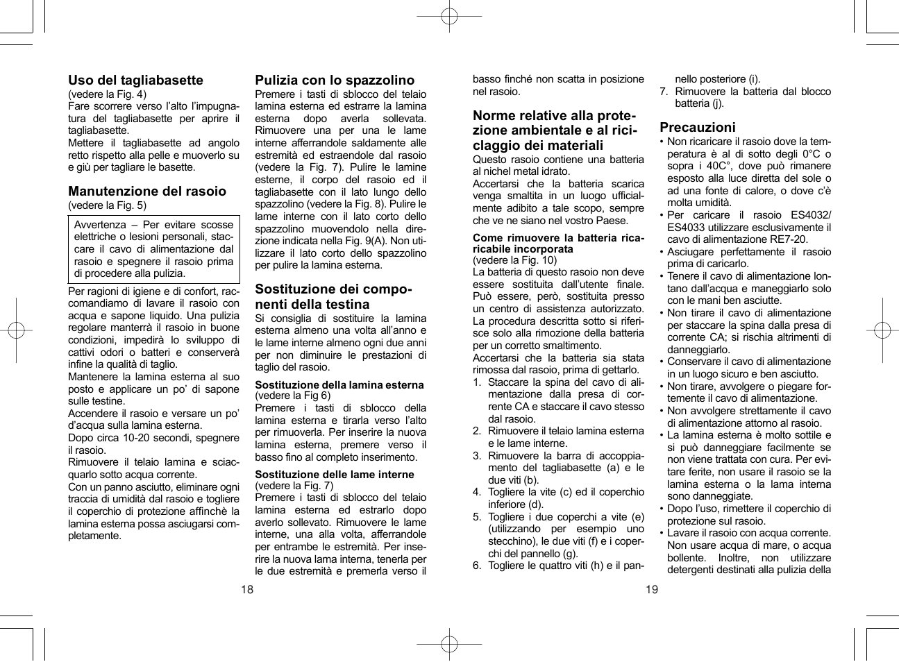 Panasonic ES4033 User Manual | Page 10 / 37