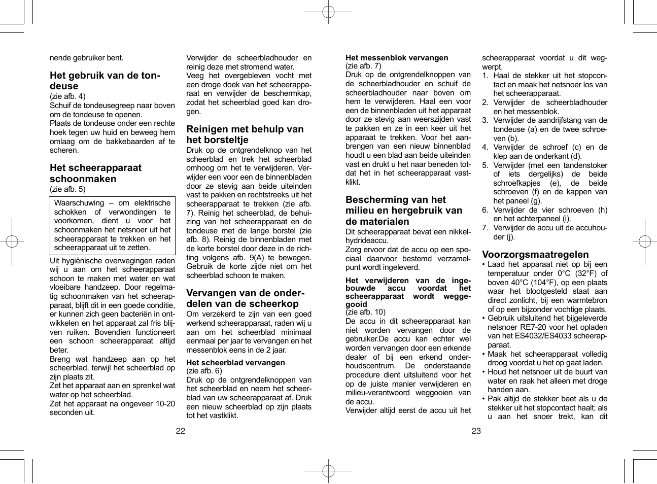 Panasonic ES4033 User Manual | Page 12 / 37