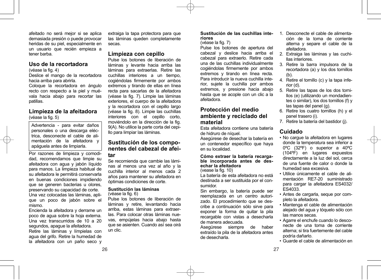 Panasonic ES4033 User Manual | Page 14 / 37