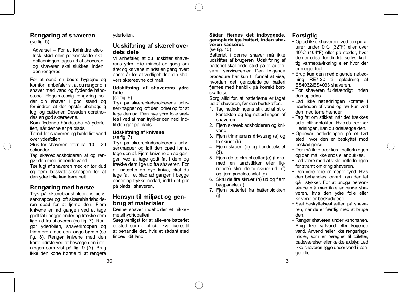 Panasonic ES4033 User Manual | Page 16 / 37