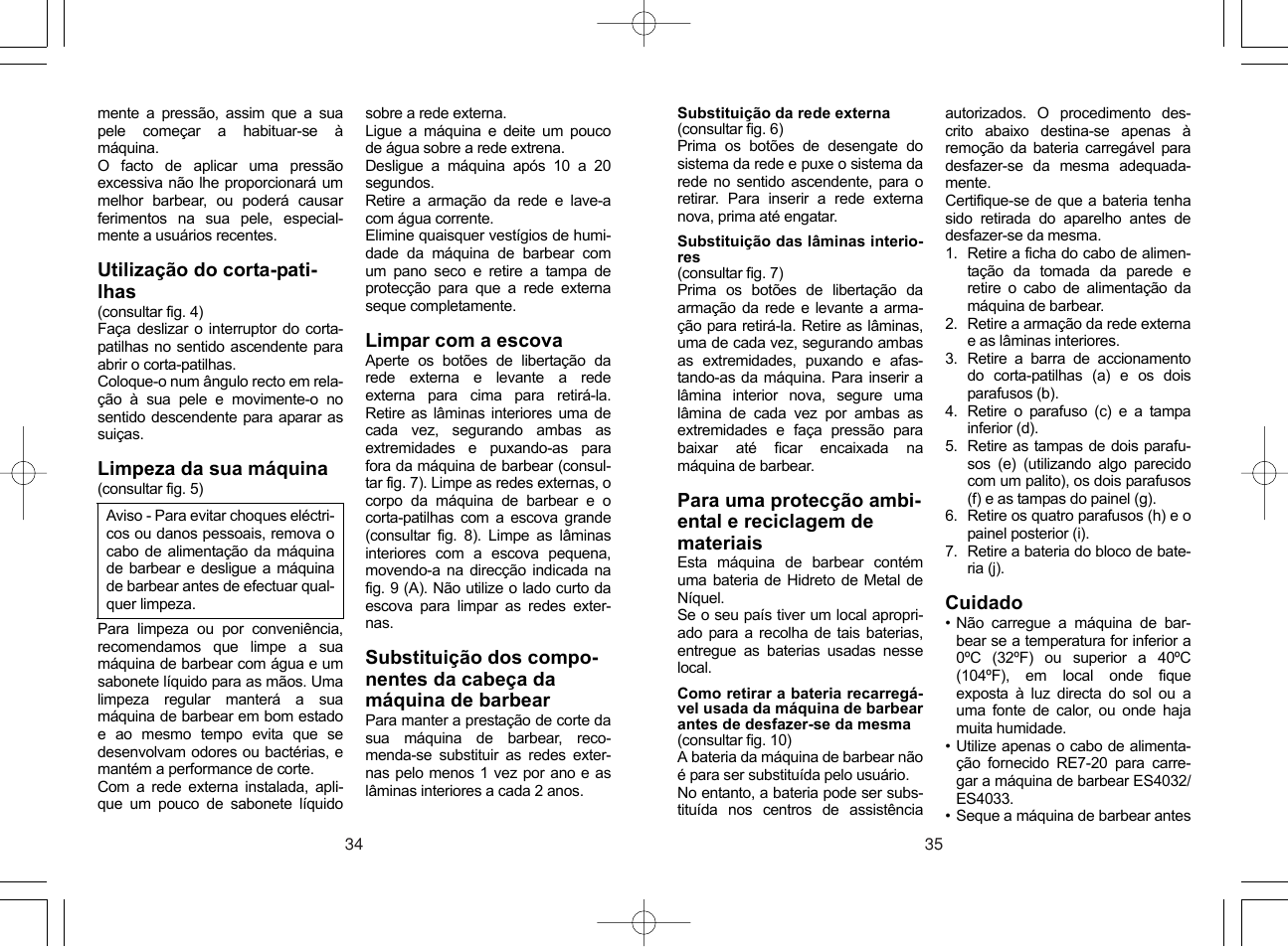 Panasonic ES4033 User Manual | Page 18 / 37