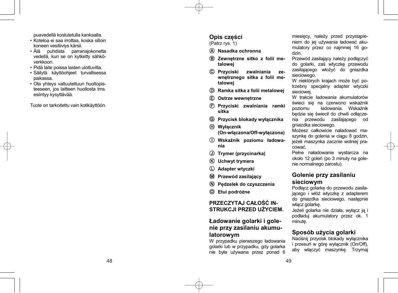 Panasonic ES4033 User Manual | Page 25 / 37