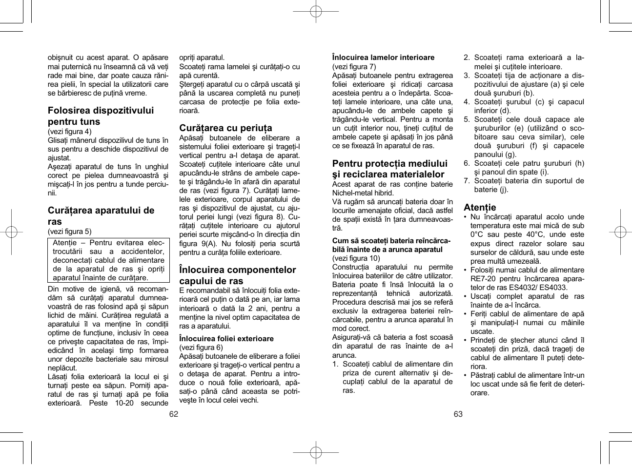 Panasonic ES4033 User Manual | Page 32 / 37