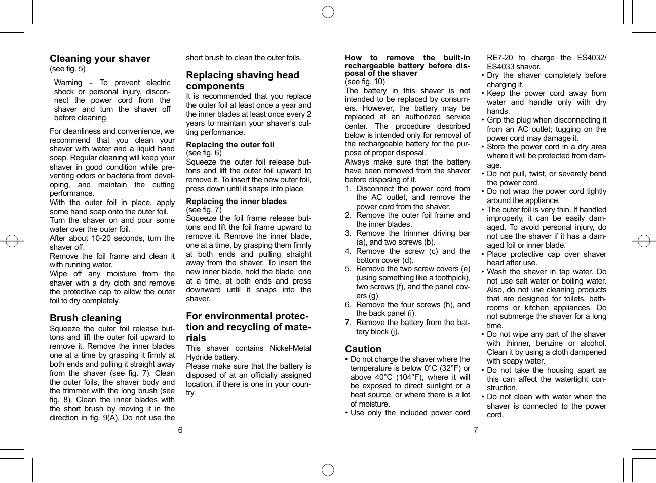 Panasonic ES4033 User Manual | Page 4 / 37