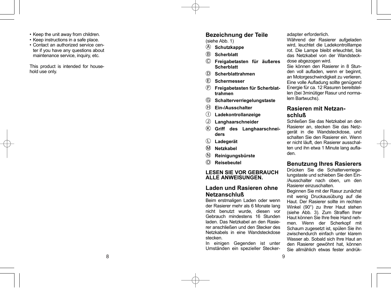 Panasonic ES4033 User Manual | Page 5 / 37