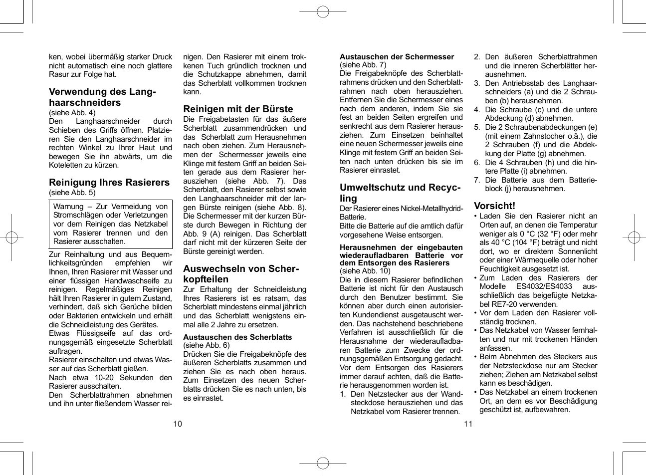 Panasonic ES4033 User Manual | Page 6 / 37