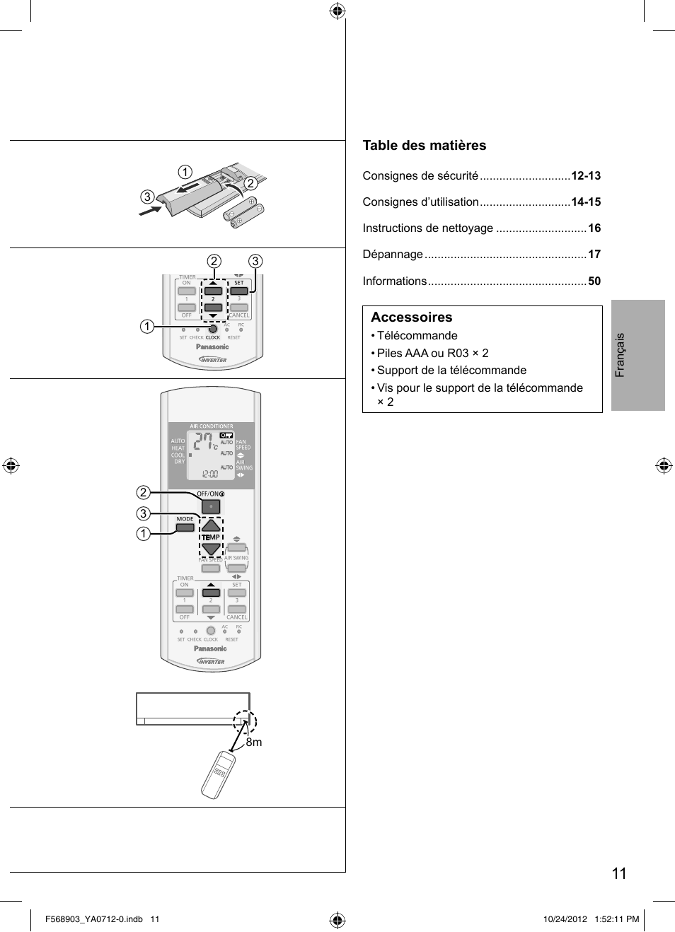 Panasonic CSRE24PKE3 User Manual | Page 11 / 52