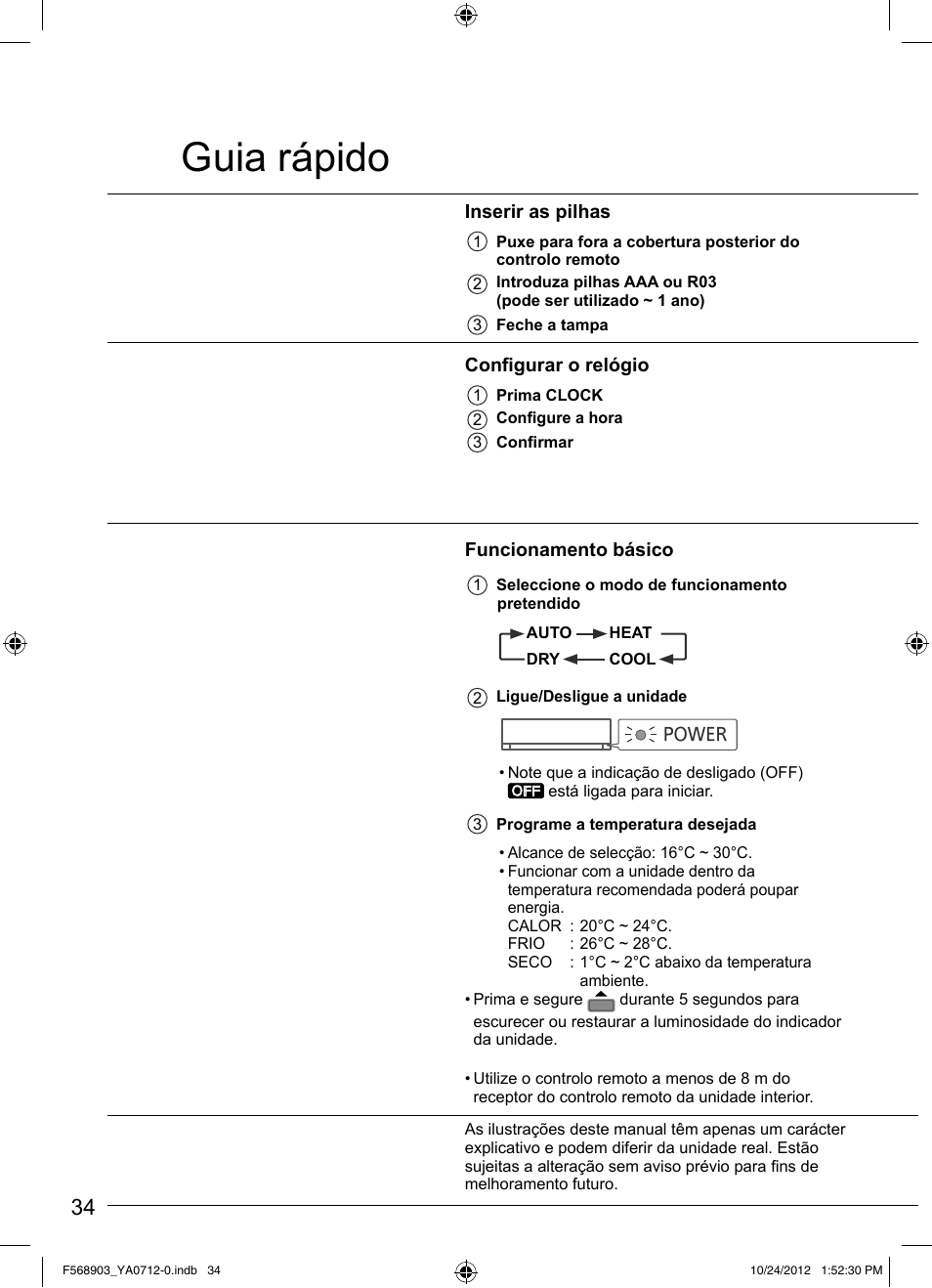 Guia rápido | Panasonic CSRE24PKE3 User Manual | Page 34 / 52