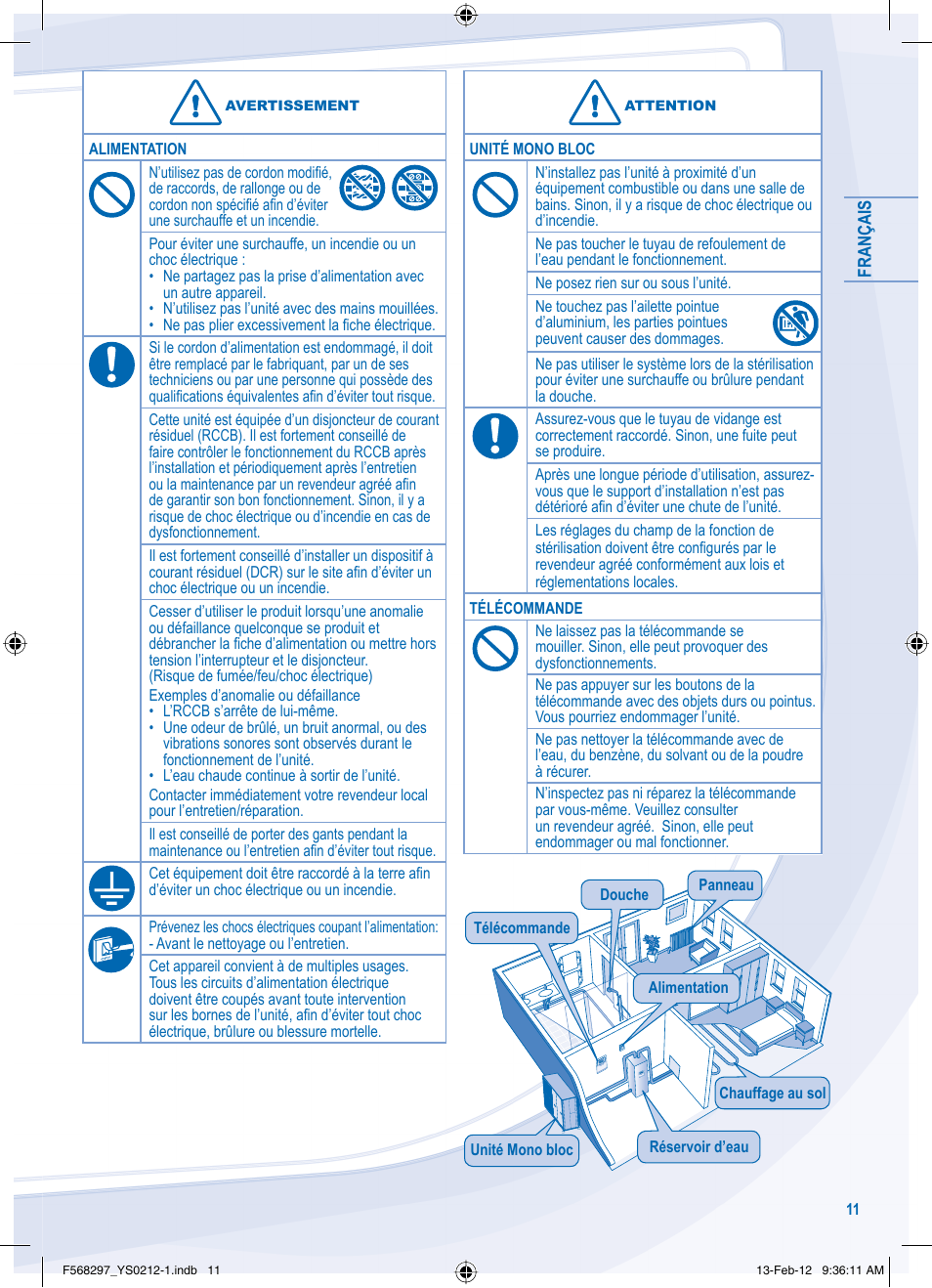 Panasonic WHMHF12D6E5 User Manual | Page 11 / 76