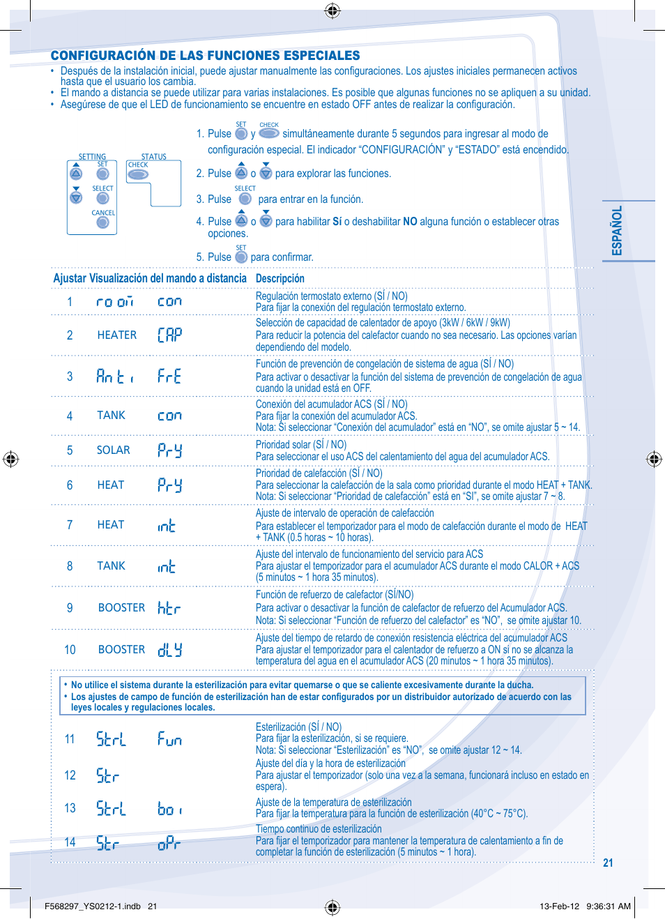 Panasonic WHMHF12D6E5 User Manual | Page 21 / 76