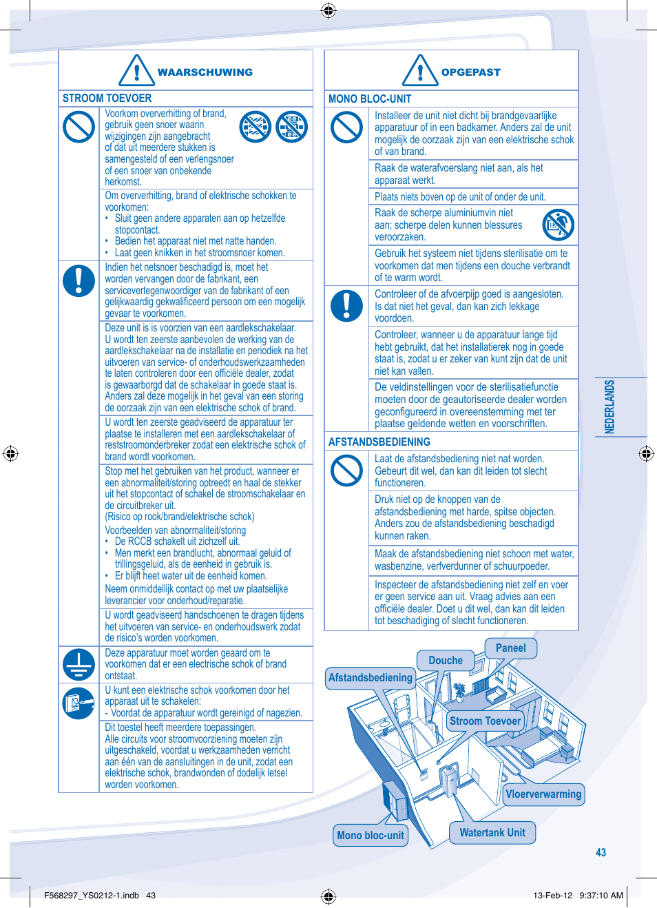 Panasonic WHMHF12D6E5 User Manual | Page 43 / 76