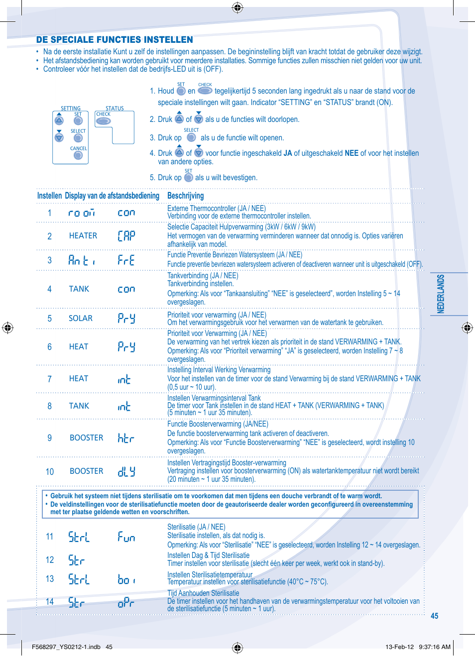 Panasonic WHMHF12D6E5 User Manual | Page 45 / 76