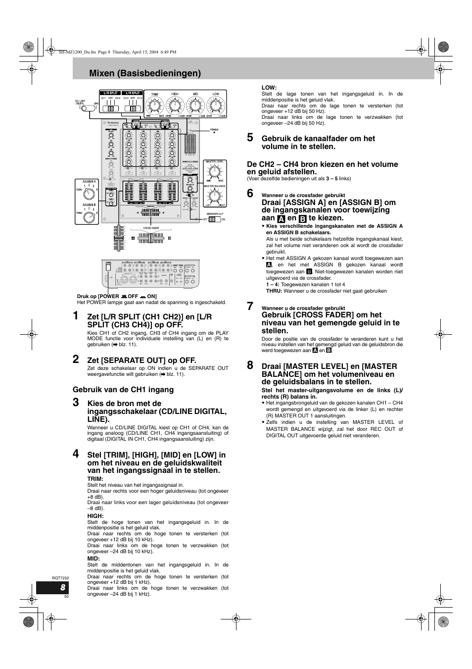 Mixen (basisbedieningen) | Panasonic SLMZ1200 User Manual | Page 50 / 100
