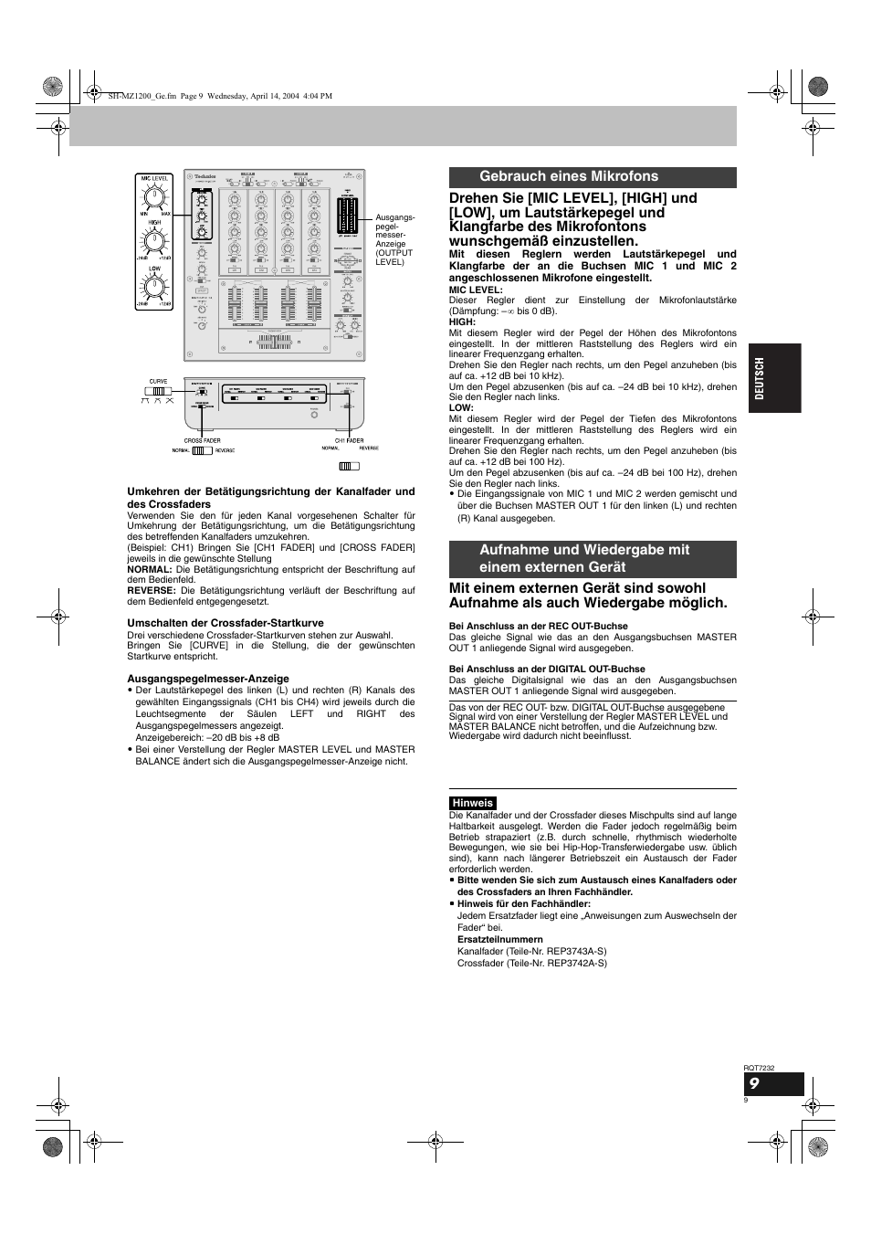 Panasonic SLMZ1200 User Manual | Page 9 / 100