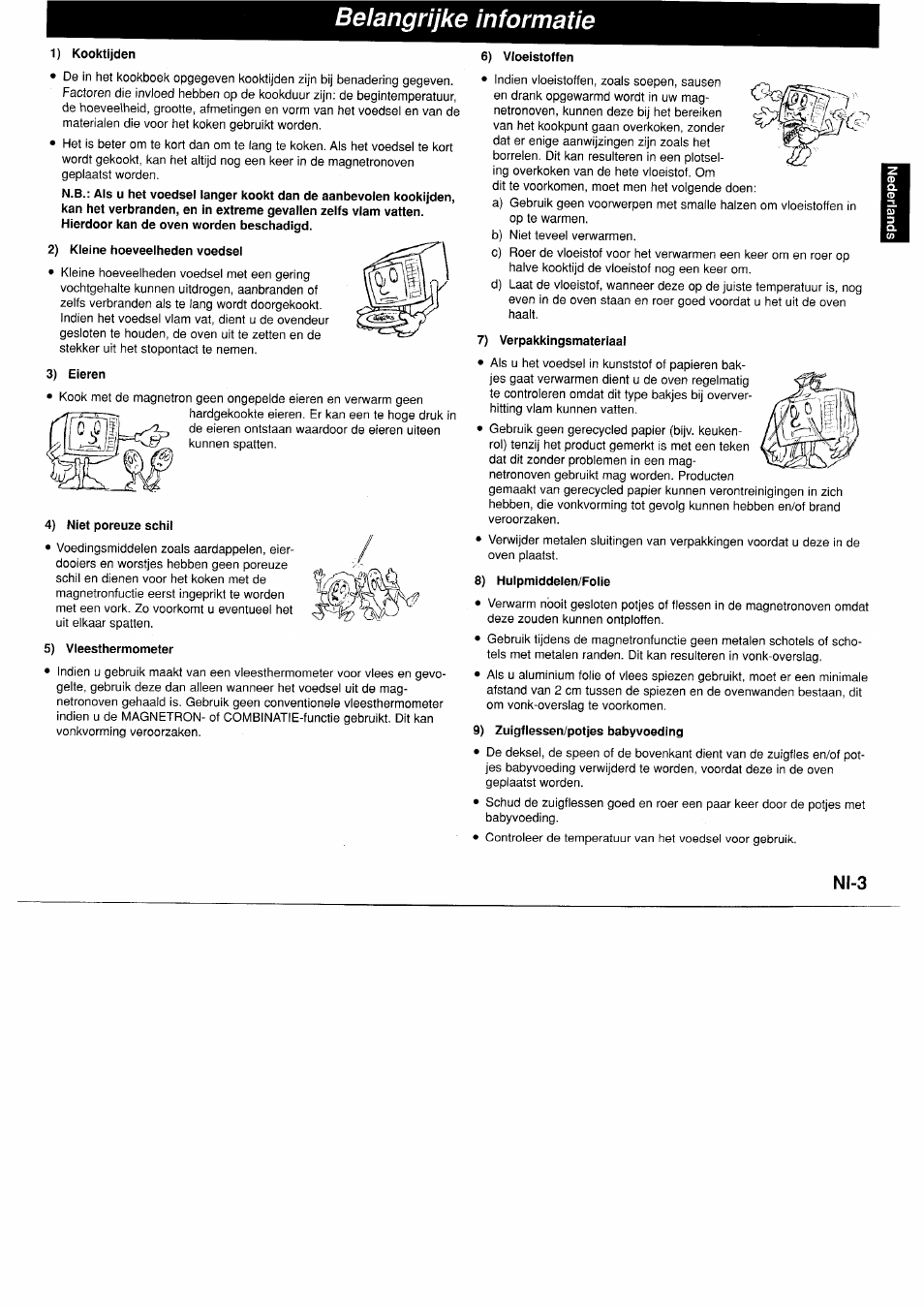 Belangríjke informatie, Ni-3 | Panasonic NNA890WBSPG User Manual | Page 27 / 112