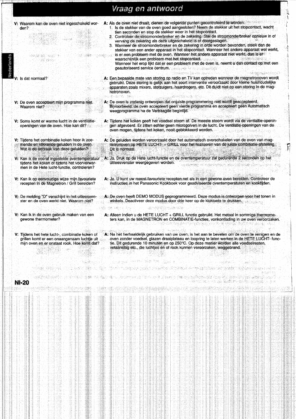 Vraag en antwoord, N1-20 | Panasonic NNA890WBSPG User Manual | Page 44 / 112