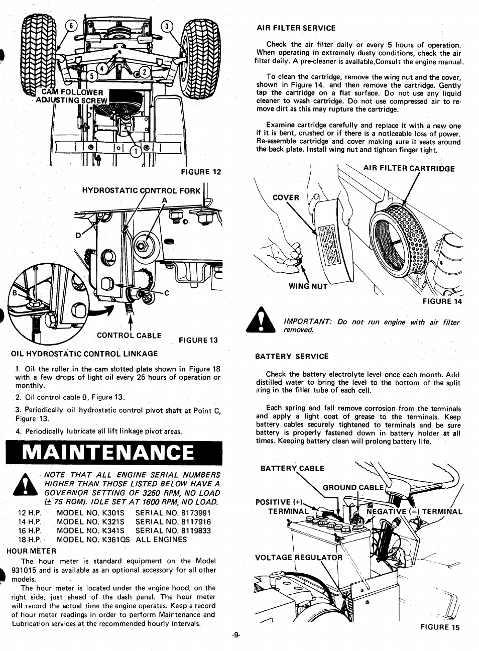 Maintenance | Ariens 931015 S-18 User Manual | Page 9 / 42