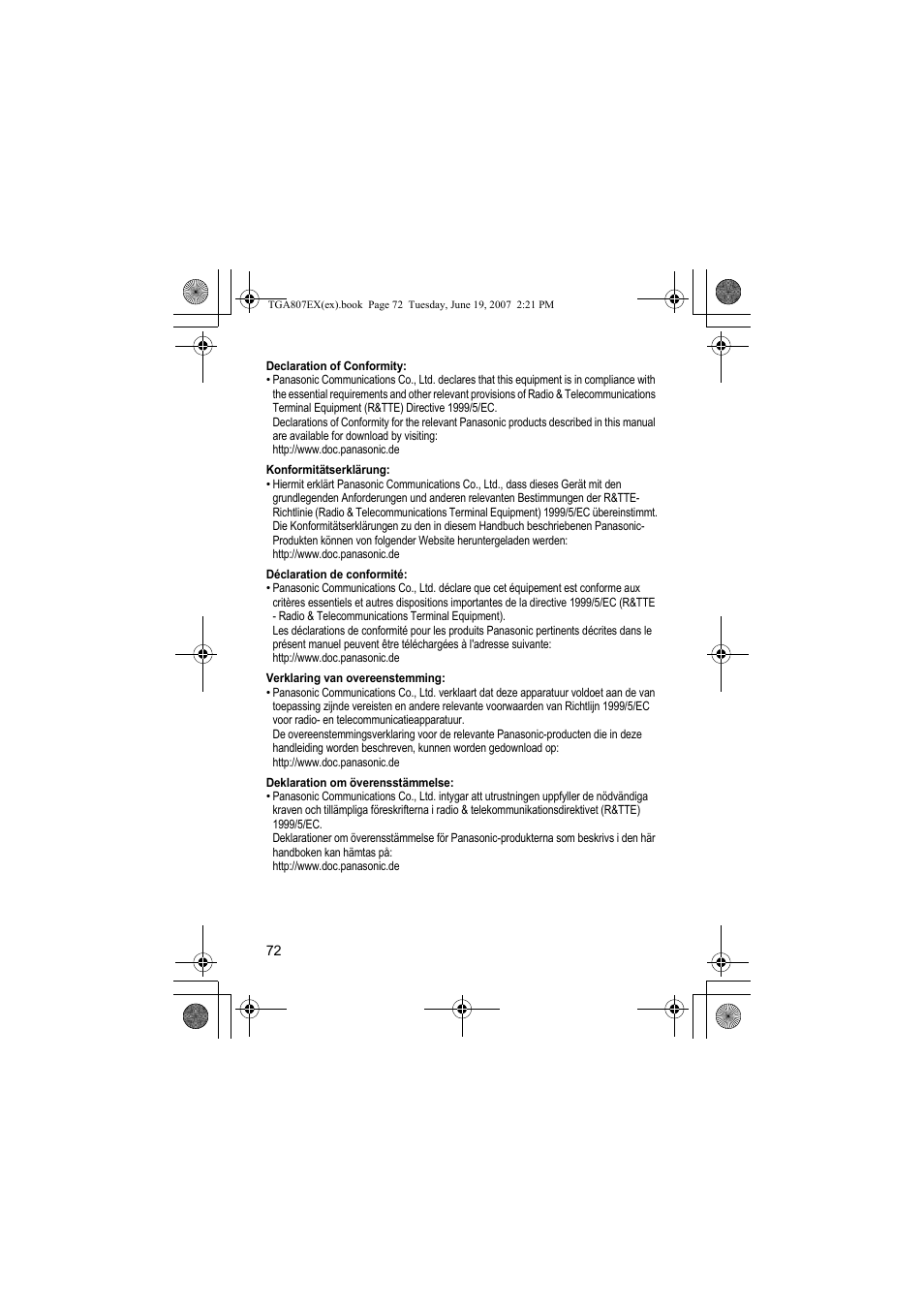 Panasonic KXTGA807EX User Manual | Page 72 / 80