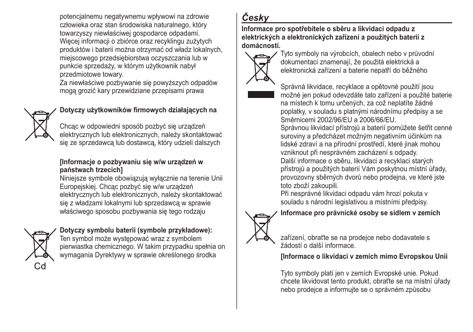 Česky | Panasonic ESWD60 User Manual | Page 114 / 118