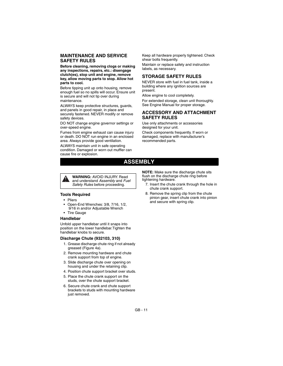 Assembly | Ariens SNO-THRO 932102 - 520 User Manual | Page 11 / 26