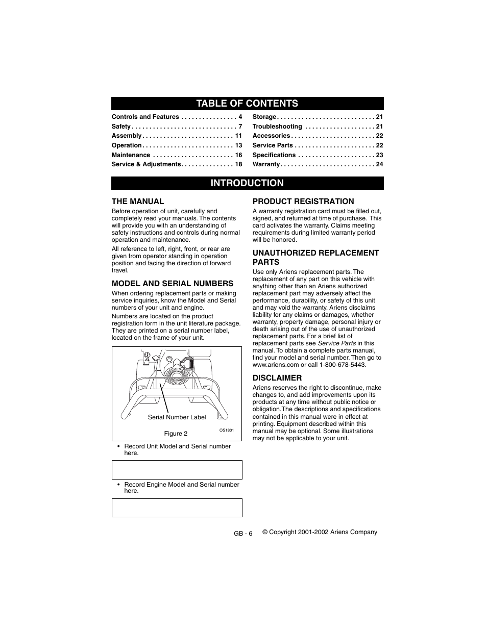 Ariens SNO-THRO 932102 - 520 User Manual | Page 6 / 26