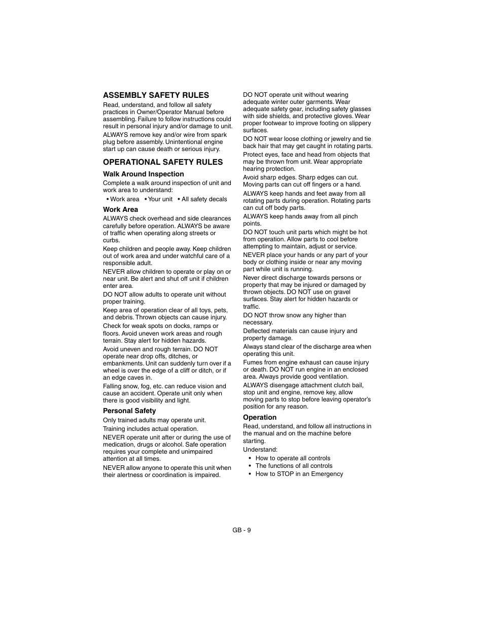 Ariens SNO-THRO 932102 - 520 User Manual | Page 9 / 26