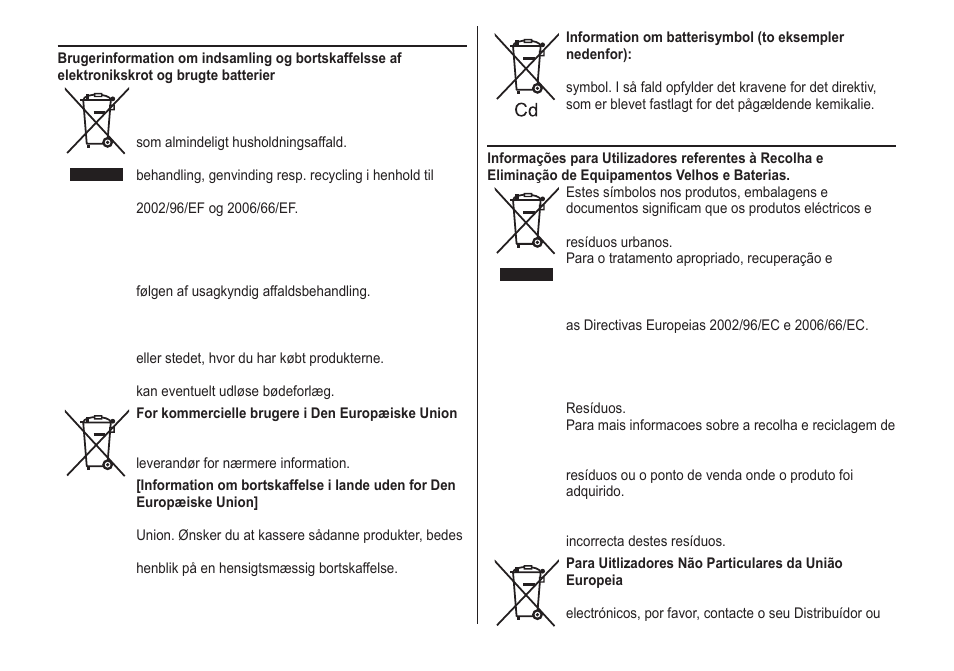 Dansk, Português | Panasonic ER2211 User Manual | Page 108 / 116