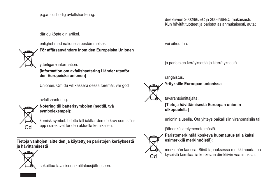 Suomi | Panasonic ER2211 User Manual | Page 110 / 116