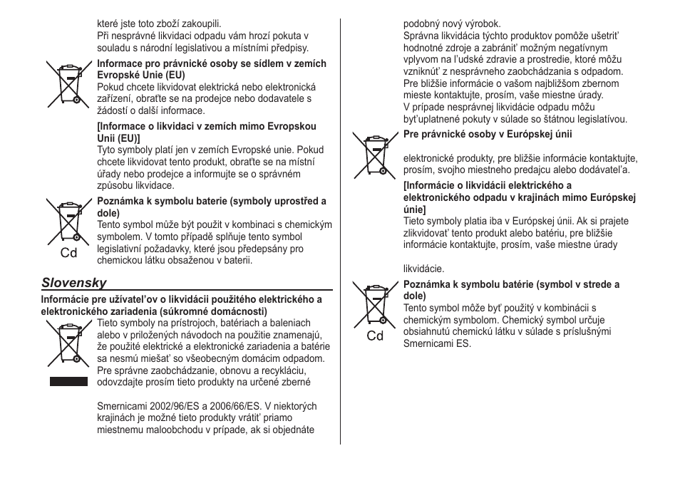 Slovensky | Panasonic ER2211 User Manual | Page 112 / 116