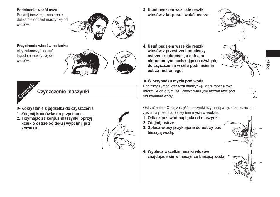 Czyszczenie, Czyszczenie maszynki | Panasonic ER2211 User Manual | Page 71 / 116