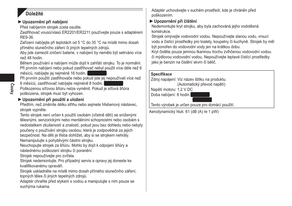 Panasonic ER2211 User Manual | Page 74 / 116