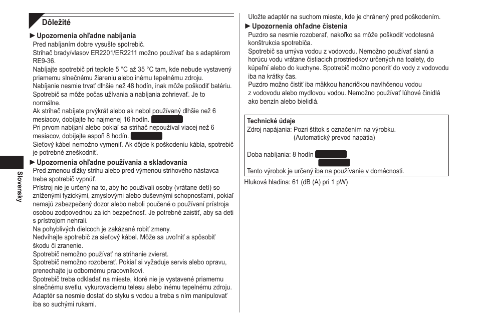 Panasonic ER2211 User Manual | Page 80 / 116