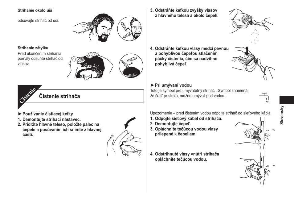 Čistenie, Čistenie strihača | Panasonic ER2211 User Manual | Page 83 / 116