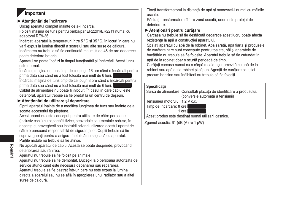 Panasonic ER2211 User Manual | Page 92 / 116