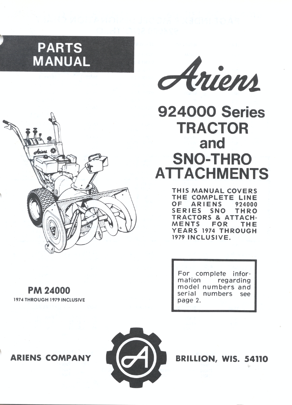 Ariens 924000 User Manual | 55 pages