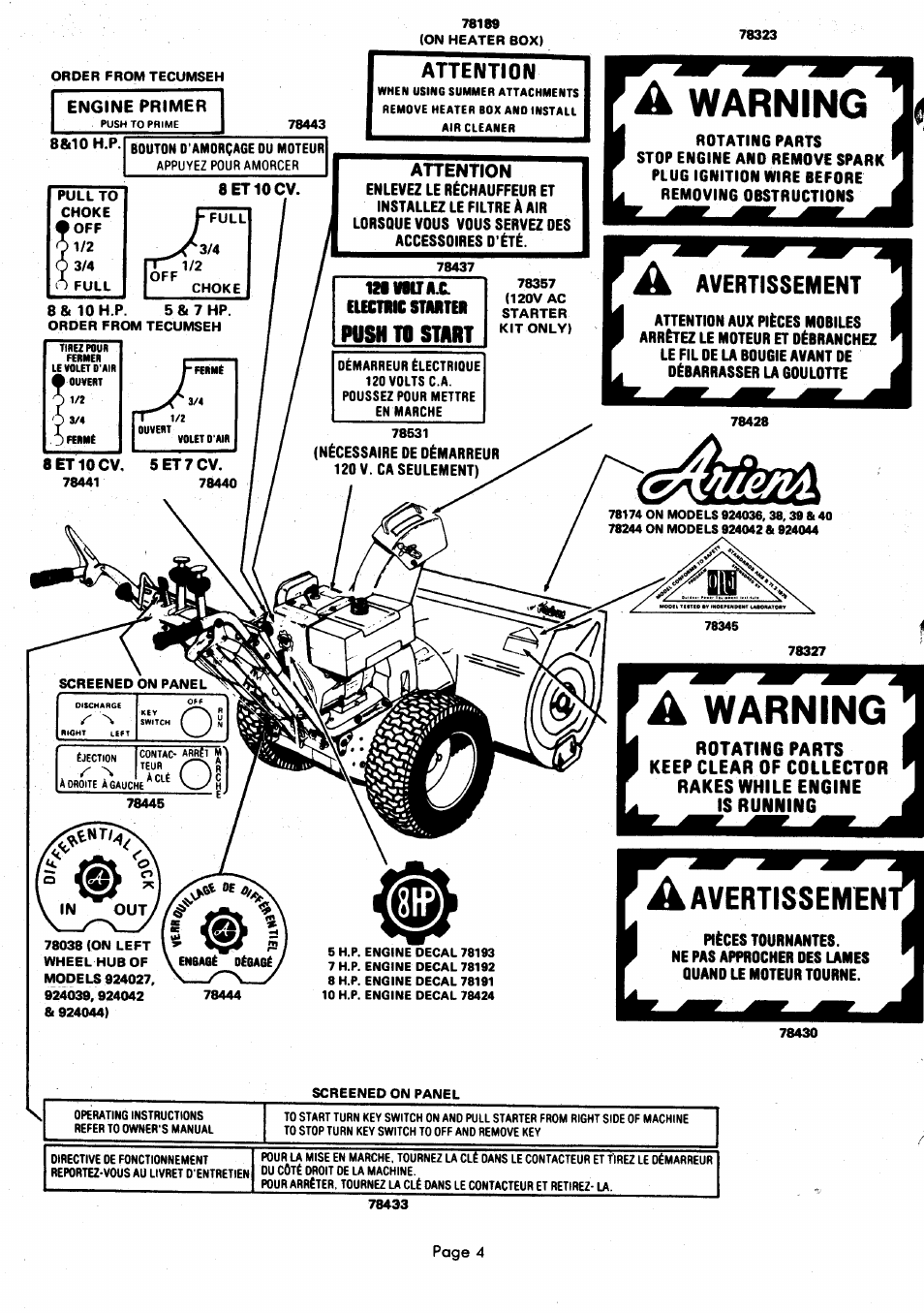 Engine primer, Page 4 | Ariens 924000 User Manual | Page 4 / 55