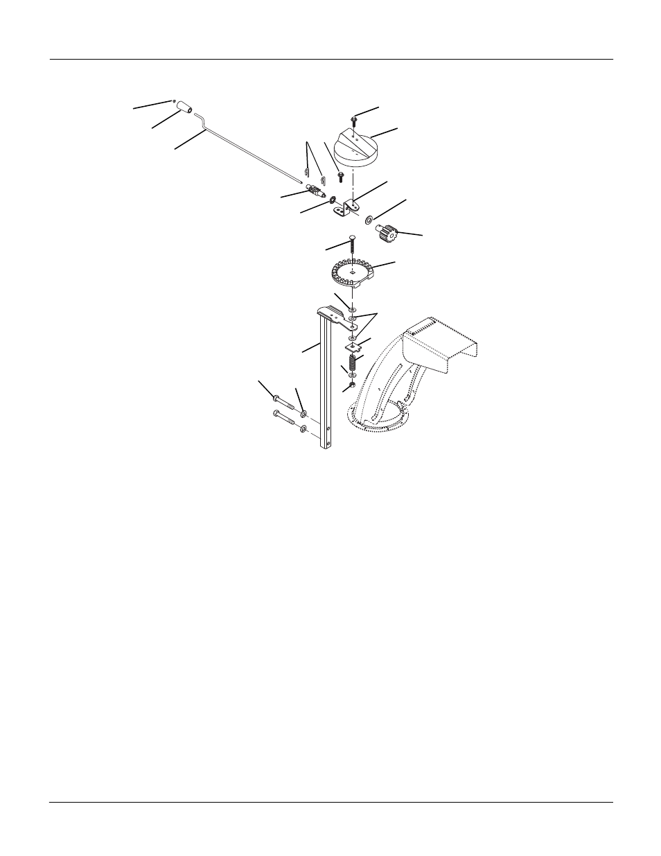 Discharge chute crank, Ischarge, Hute | Rank | Ariens Sno-Thro ST8526LE User Manual | Page 12 / 15