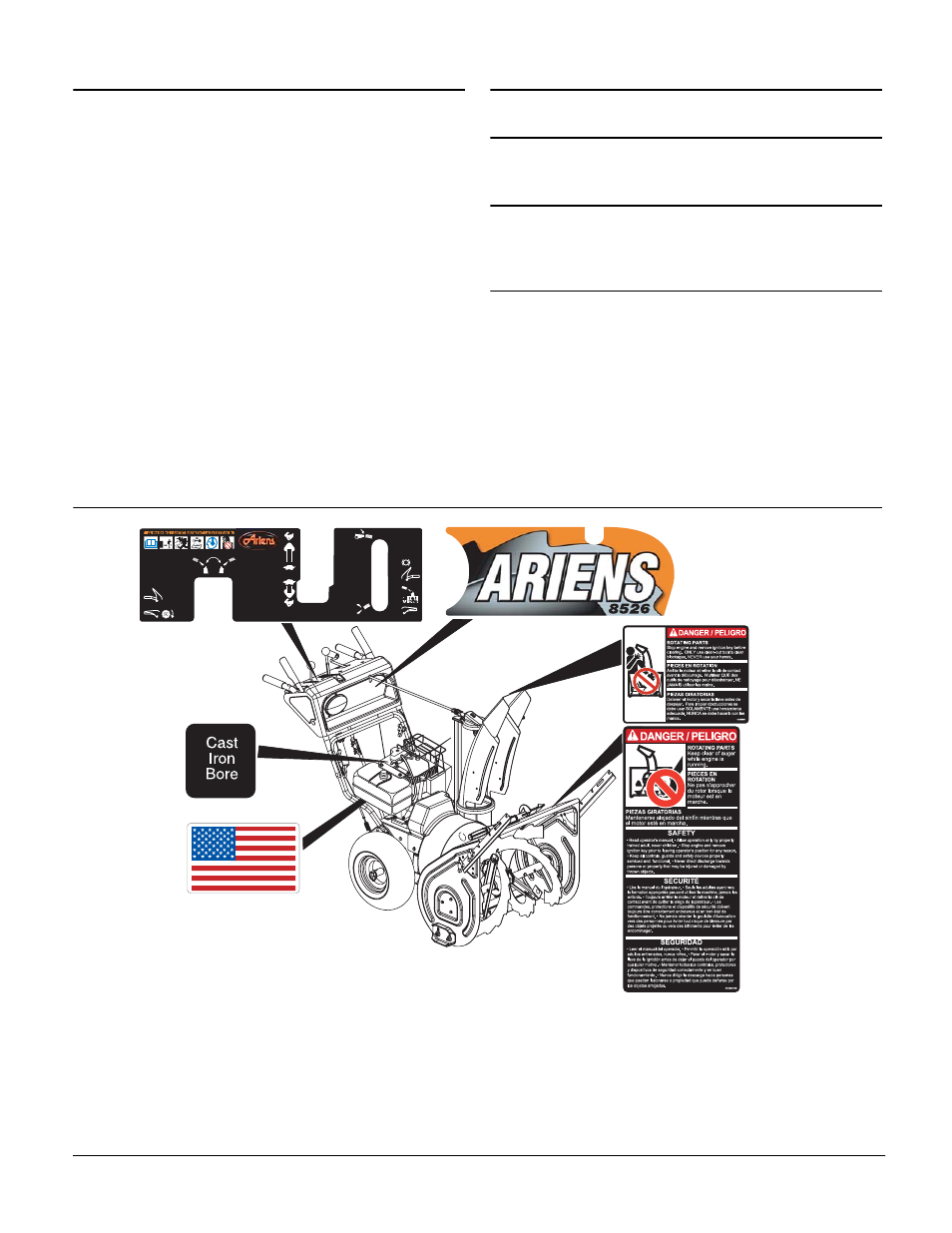 Ariens Sno-Thro ST8526LE User Manual | Page 3 / 15