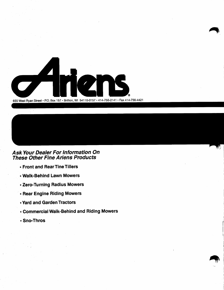 Leiì | Ariens SNO-THRO 008-SS322E User Manual | Page 24 / 24