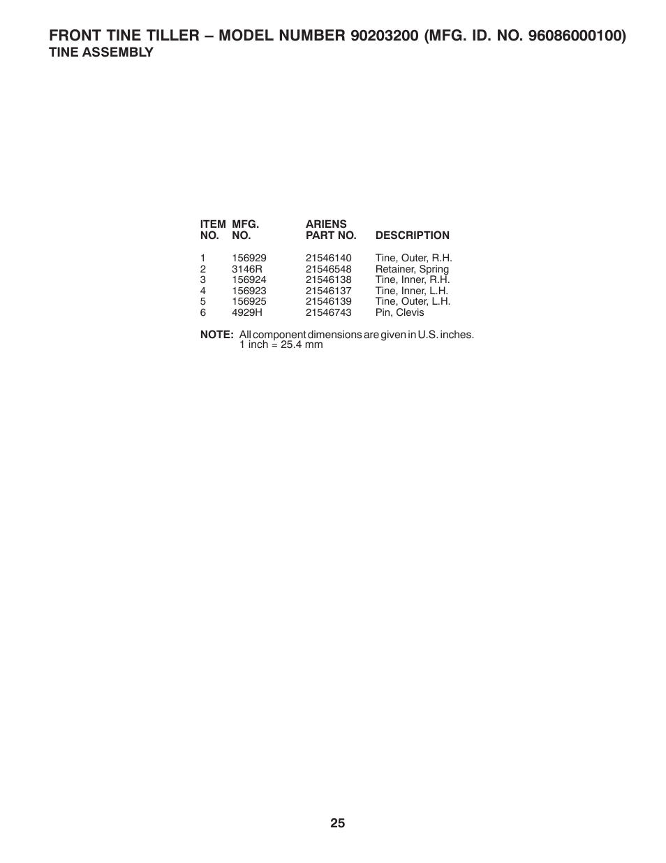 Ariens 90203200 User Manual | Page 25 / 32