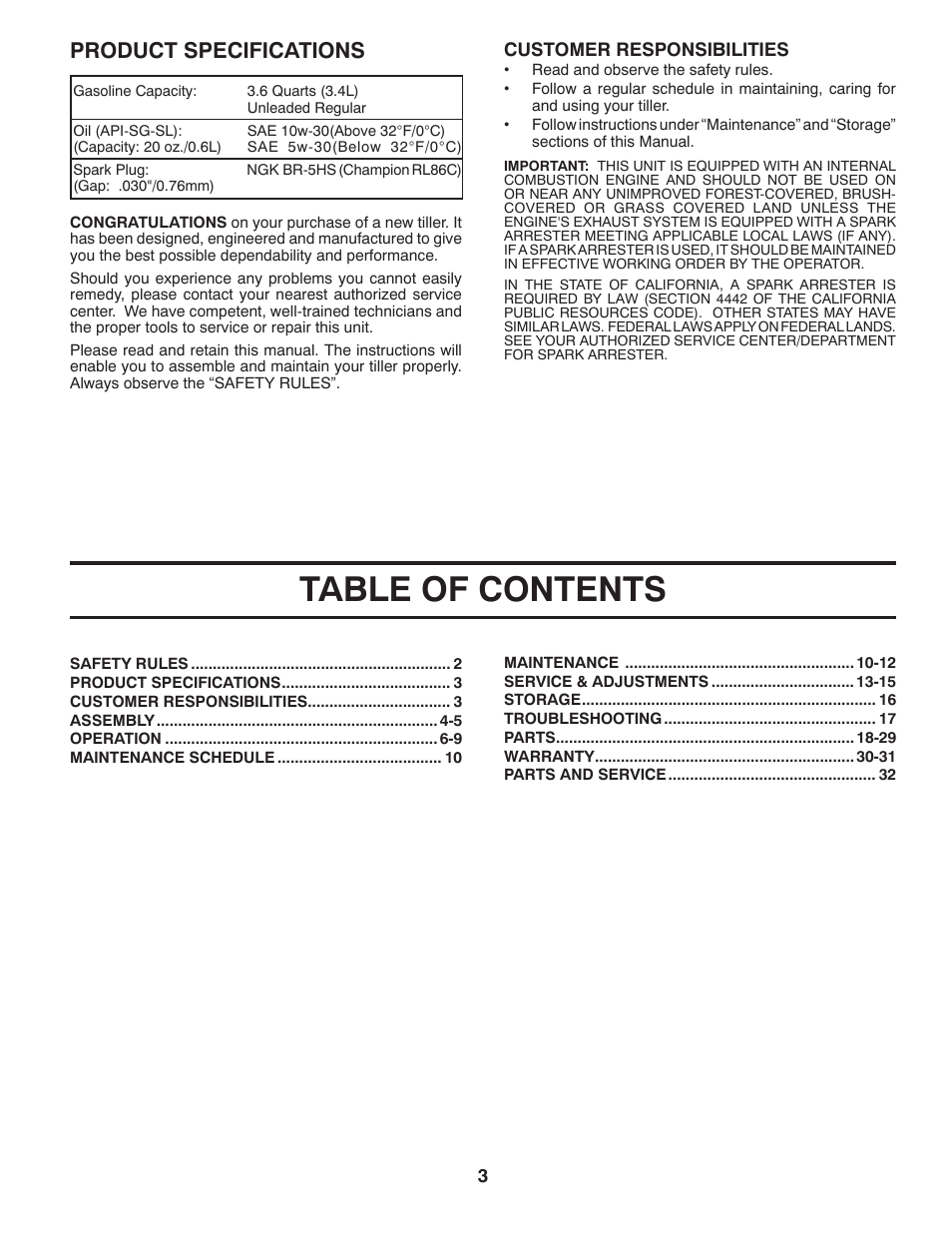 Ariens 90203200 User Manual | Page 3 / 32