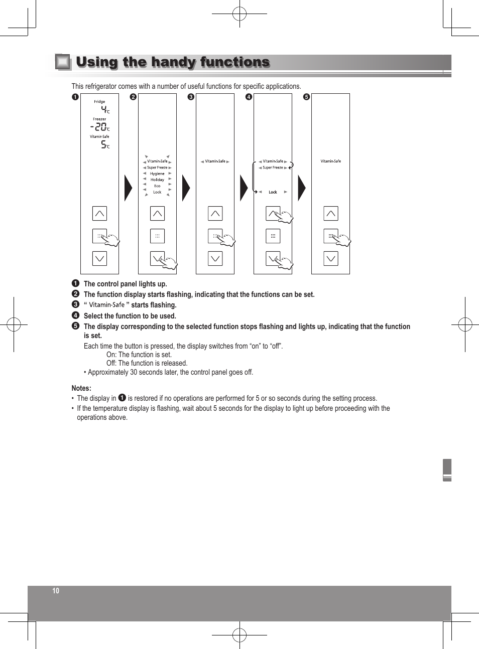 Using the handy functions | Panasonic NRB32FX2 User Manual | Page 10 / 180