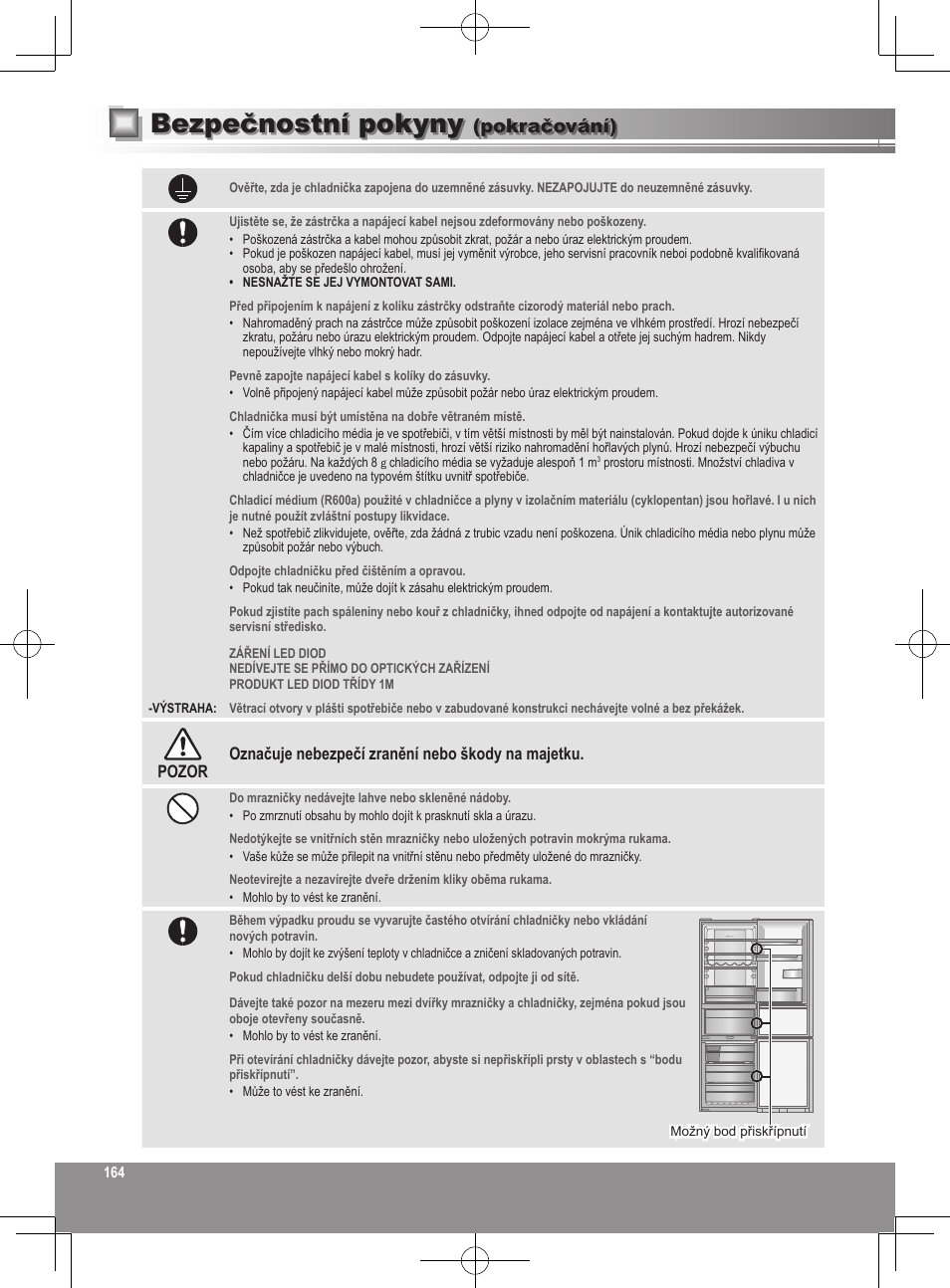 Bezpečnostní pokyny, Pokračování) | Panasonic NRB32FX2 User Manual | Page 164 / 180