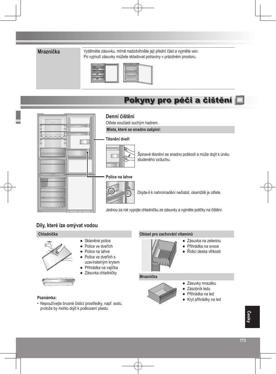 Pokyny pro péči a čištění | Panasonic NRB32FX2 User Manual | Page 173 / 180