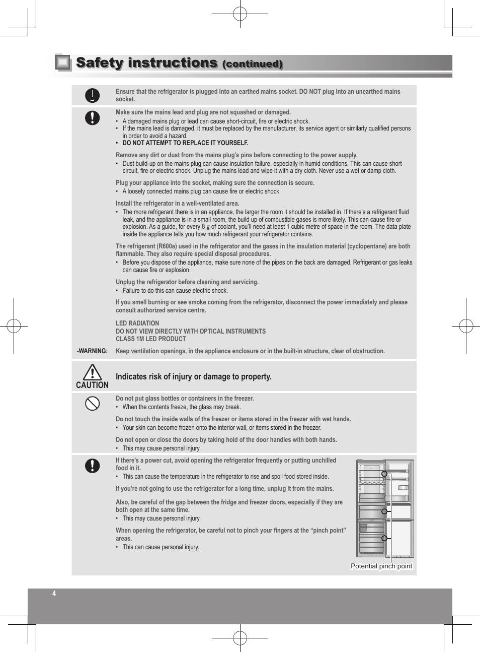 Safety instructions, Continued) | Panasonic NRB32FX2 User Manual | Page 4 / 180